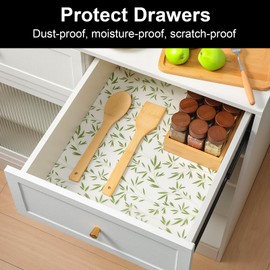 Cooyes Shelf Liner Drawer Liners, Shelf Liners for Kitchen Cabinets, Non-Adhesive Cabinet Liner, EVA Waterproof Non-Slip Refrigerator Liners for Kitchen Drawers（11.8" W x 118" L）