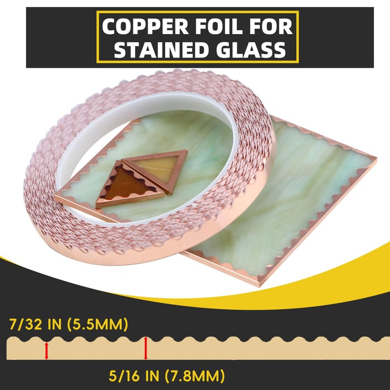 Poeeytnek® Professional Scalloped Copper Tape - 7/32" & 5/16 Asymmetric
