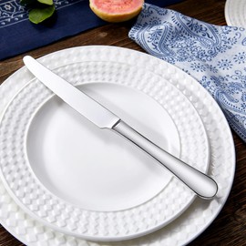 KEAWELL Premium Verona 4-Piece 9.7 inch Knife Set – Mirror-Polished Stainless Steel Table Knives with Serrated Edges, Elegant Design and Comfortable Grip for Dining and Entertaining (Dinner Knives)