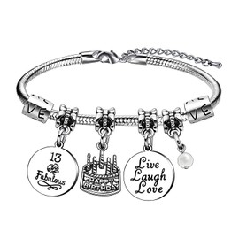 Birthday Charm Bracelets for Women Girls Birthday Gifts for Her Christmas New Year Ages 10 to 70 (13)
