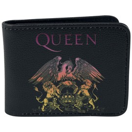 Queen Unisex's Classic Crest Accessory-Travel Wallet, Black, Standard