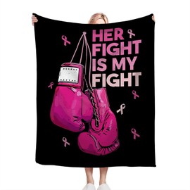 Manta de boxeo de forro polar suave y cálida, con guantes de boxeo, ligera, mullida, acogedora manta temática deportiva para niñas y mujeres, adecuada para sofá, cama, 50 x 40 pulgadas