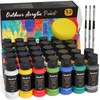 Nicpro 32 Colors Outdoor Acrylic Paint Bulk with Brush and