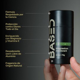 BASED BODYWORKS- TU NUEVO DESODORANTE FAVORITO: Nuestro desodorante natural contiene ingredientes totalmente naturales que trabajan arduamente para combatir el mal olor durante todo el día. Es a la ve