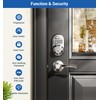 Veise Fingerprint Door Lock with 2 Handles Bundle, Matte Black
