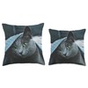 Russian Blue Cat Throw Pillow