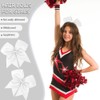 2 PCS 8" Cheer Bows, White Cheer Bow for Cheerleader,