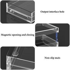Geekria Synthesizer Clear Acrylic Case Protector, Magnetic Closing Dust Cover, Compatible with Teenage Engineering OP-1 Field/OP-XY Portable Synthesizer (Clear)