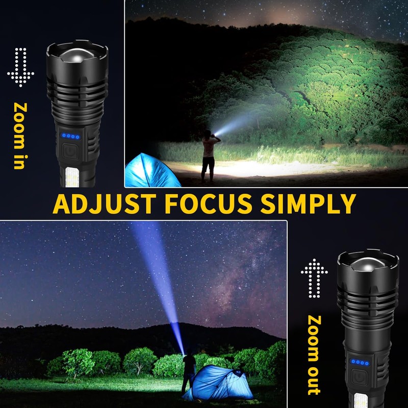 ZioeYiue Rechargeable Flashlights High Lumens, 7Mode Super Bright Flashlight Powerful,