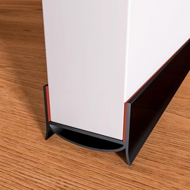 Door Draft Stopper, Strong Adhesive Door Sweep for Exterior and Interior Doors, 39” Length Cuttable Under Door Seal. (Black, 1 Pack)