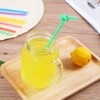 200 Pcs Colorful Plastic Long Flexible Straws.(0.23'' diameter and 10.2"