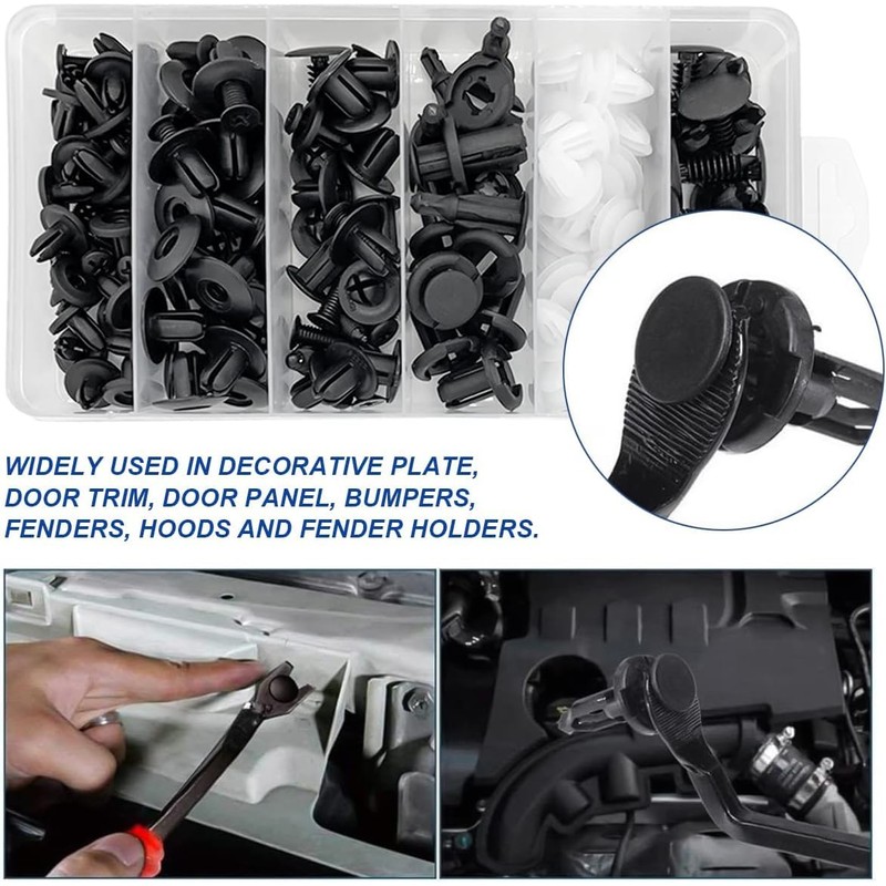 EINESIN Car Push Retainer Clips & Auto Fasteners Assortment, Plastic