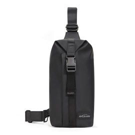 Crossbody Sling Bag, Water Resistant Daypack, Multi-Compartment Design, for Hiking and Casual Use (black, Medium)