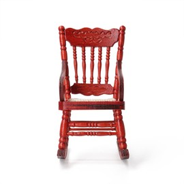 Odoria 1/12 Scale Miniature Rocking Chair Dollhouse Furniture Accessories, Red