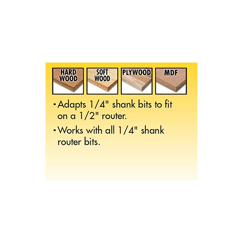 IVY Classic 10973 1/4 to 1/2-Inch Router Collet Adapter, 1/Pouch