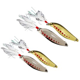 SCGEHA Big Spoon, Set of 4, 0.7 oz (20 g), 1.1 oz (30 g), Heavy Spoon, Lure, Black Bass, Trout, Sea Bass, Magochi, Flickering Spoon, Metal Jig, Jig Spoon