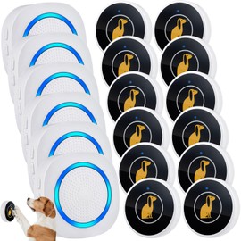 Kofeen Smart Dog Door Bell Wireless Puppy DoorBell for Potty Training, Dog Bells to go Outside, IP55 Waterproof Bells for Dogs to Ring to go Potty (6 Receivers+12 Buttons)