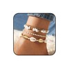 Reaky Boho Beaded Ankle Bracelets Gold Layered Anklets 4 Pcs