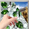 Nuxovilar Stained Glass Camellia Film, 17.7×39.4inch White-Pink Camellias & Green