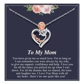 PINKDODO Valentines Day Gifts for Mom from Daughter, Mom Gifts, Mom Necklace Best Birthday Christmas Mothers Day Gifts for Mom Ideas Presents