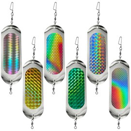 6pcs Fishing Dodger Flashers Trolling Flasher Lures Salmon Skateboard Fishing Gear (6)