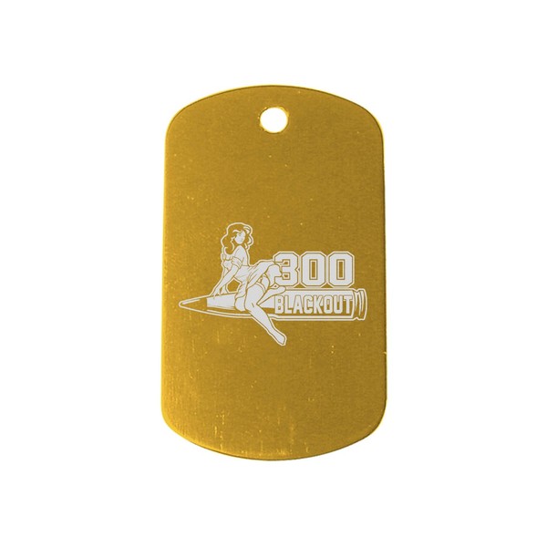 pinup girl 300 inv Light Gold Dog Tag Custom Engraved By NDZ Performance