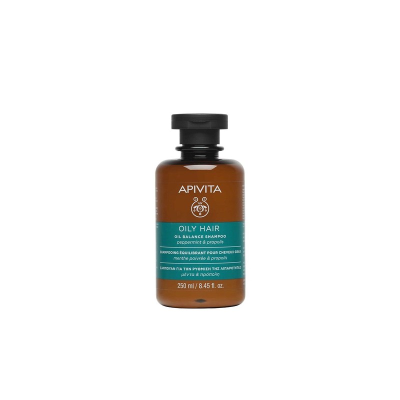 Apivita Oily Hair Balance Shampoo Greasiness with Peppermint & Propolis,