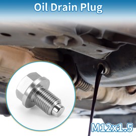 A ABSOPRO Oil Drain Plug Anti Leakage Oil Pan Drain Bolt Screw Thread Repair Stainless Steel Silver Tone 1 Set M12x1.5