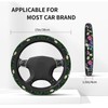 Floral Sage Green Daisy Steering Wheel Cover for Women Men