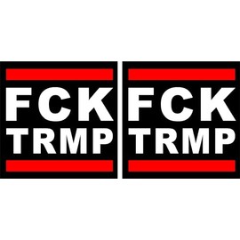 FCK Trmp Sticker Pack of 2 - Weatherproof & UV Resistant - 10 x 10 cm Size - Ideal for Car, Laptop, Window - Anti Trump Statement (Trump)
