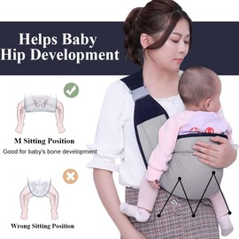 KSJEHW Tragetuch Baby, Baby Tragetuch, Babytrage für Neugeborene ab Geburt, Multifunktionale Babytrage, verstellbaren Schnallen,Weich und atmungsaktiv,Baby Trage für bis 20 Kg,grau