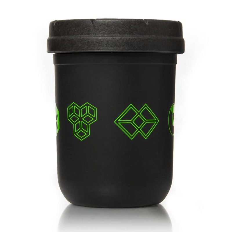 AlienLabs Black & Green 8oz Mason Stash Jar by RE:STASH