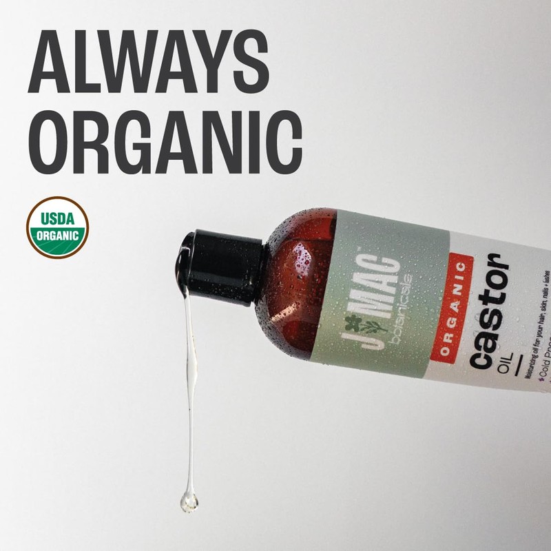 J MAC BOTANICALS Organic Castor Oil, Cold Pressed (32 oz)