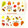 72 Pieces Fall Leaves Window Clings, Thanksgiving Maple Window Stickers,