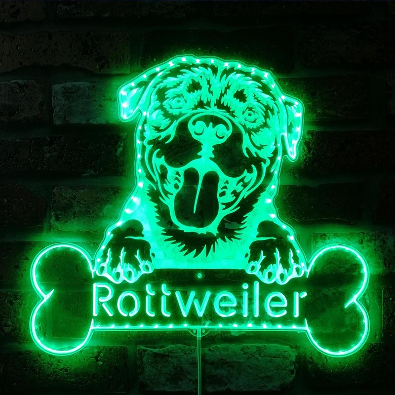 ADVPRO Name Personalize Rottweiler RGB Dynamic Glam LED Sign Cut