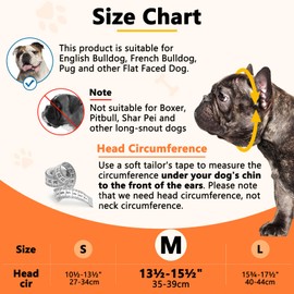 BARKLESS Short Snout Dog Muzzle, Soft Silicone Flat Faced Muzzle for French Bulldog Shih Tzu and Pug for Biting Chewing Licking and Grooming, Allows Panting