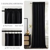 NICETOWN Black Velvet Blackout Curtains 96 inch Long for Bedroom