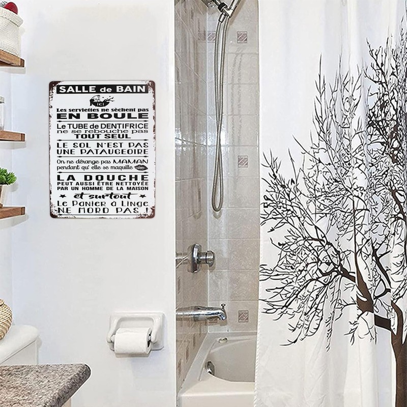 SMARTAIAN Bathroom La Douche Wall Sign Vintage Metal