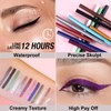 Wavuketu Silver Grey Eyeliner Waterproof Silver Gray Eyeliner Pencil Retractable