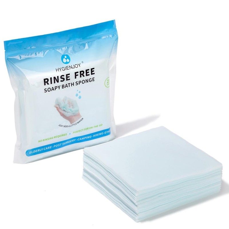 HYGIENJOY-21% Larger,No Rinse Bathing Wipes for Adults-Rinse Free Bath Sponges,Soap
