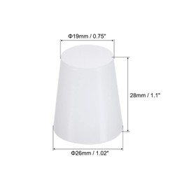 sourcing map Pack of 5 Rubber Plugs 19 mm to 26 mm Pure White Laboratory Plug