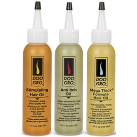 Doo Gro Stimulating Growth Oil, Anti Itch Growth Oil and Mega Thick Growth Oil 4.5fl.oz