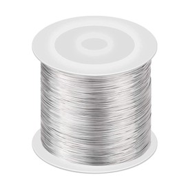 Jewellery Wire 0.3 mm x 100 m, Craft Wire, Silver, Fade-resistant and Easy to Cut, Wire for Jewellery Making for Making Necklaces, Earrings, Bracelets, Hairpins, Crafts
