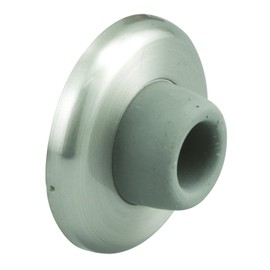 Prime-Line MP4540 Wall Stop, 2-1/2 In. Outside Diameter, Stainless Steel Cover, 1-1/8 In. Round Concave Rubber Bumper (5 Pack)