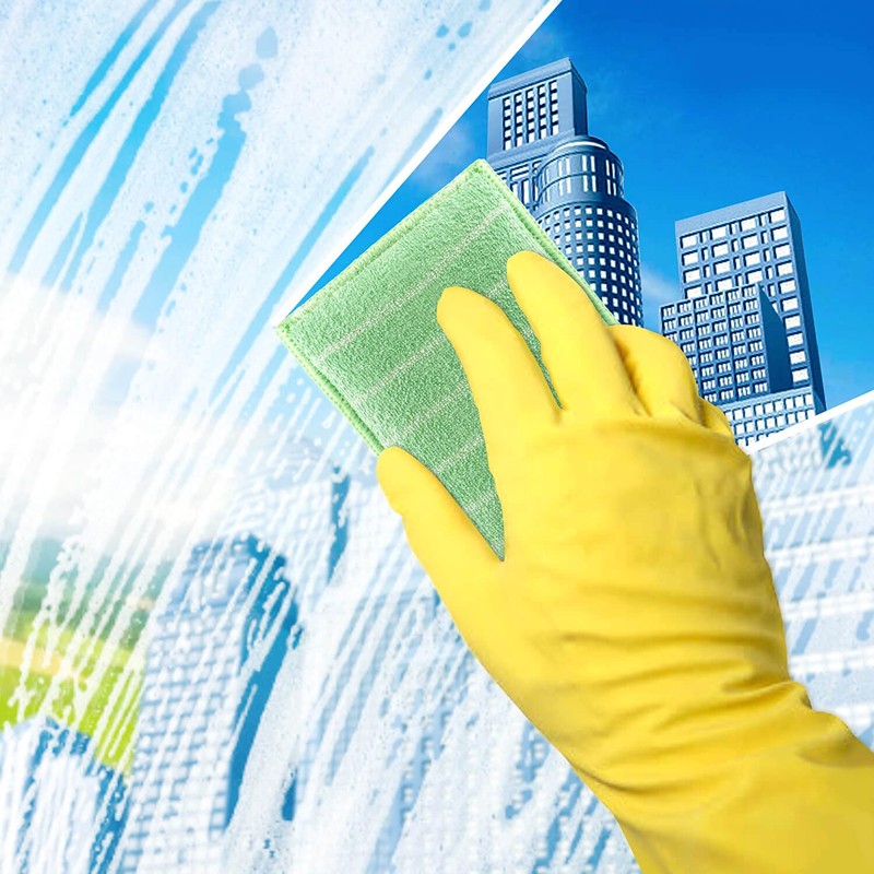 Pack of 6 Bamboo Microfibre Window Cleaning Cloths Reusable Cleaning