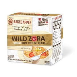 Wild Zora Instant Grain Free Hot Cereal - AIP Baked Apple - Oatmeal Substitute, AIP Friendly, Vegan Breakfast, No Sugar Added, Gluten Free, Nut Free - Individual Packets (5-Pack)