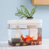 Niwugady Aquarium with Lid, Transparent Aquarium with USB Air Pump,