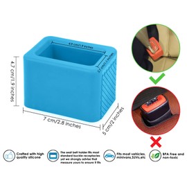 DS. DISTINCTIVE STYLE Seat Belt Holder Easy Access Seatbelt Accessories for Kids 2 Pieces (Blue)