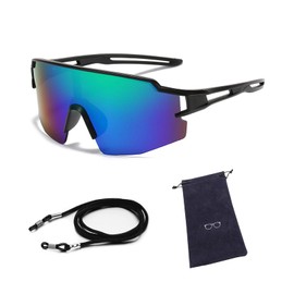 DHWEKU Sports Sunglasses Men Women Cycling Glasses Mirrored Sports Glasses for MTB Road Bike Cycling Biking Running Enduro with UV400 Protection