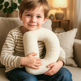 Letter Cushion, Plush Throw Cushion, English Alphabet Cushion, Initial Cushion, Letter Cushion with English Alphabet from A to Z, for Sofa, Bedroom, Living Room Decor (L, 40 x 35 x 10 cm)